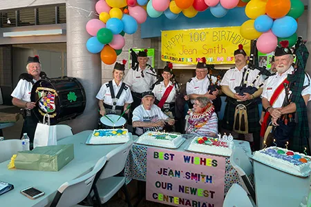 a senior citizen celebrating a milestone birthday