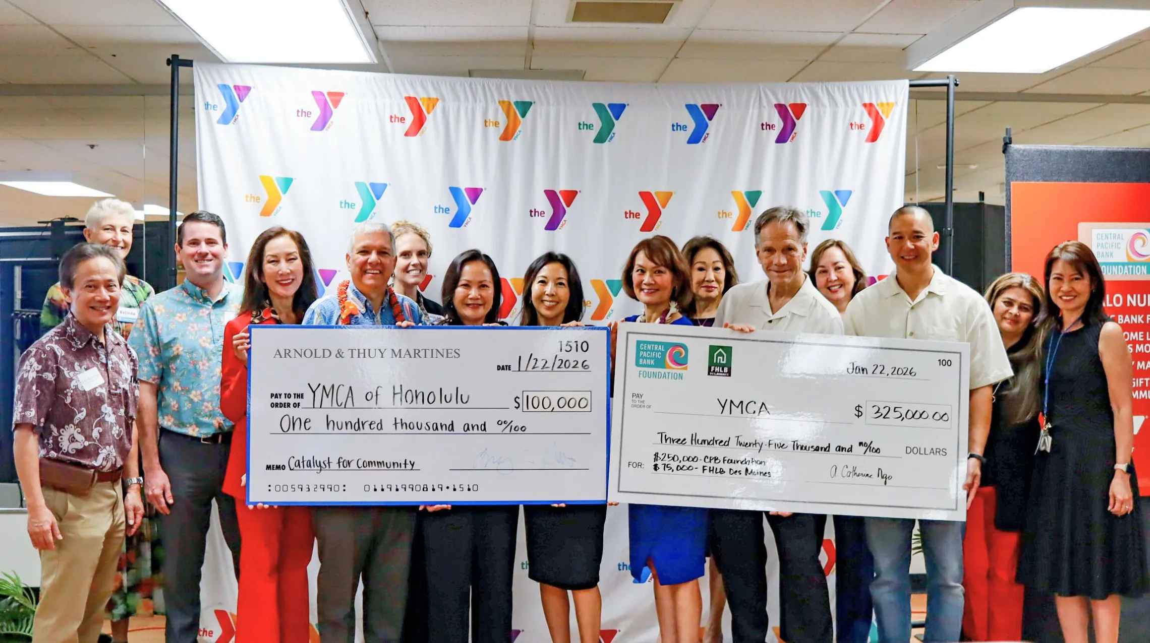 donation check to nu'uanu ymca