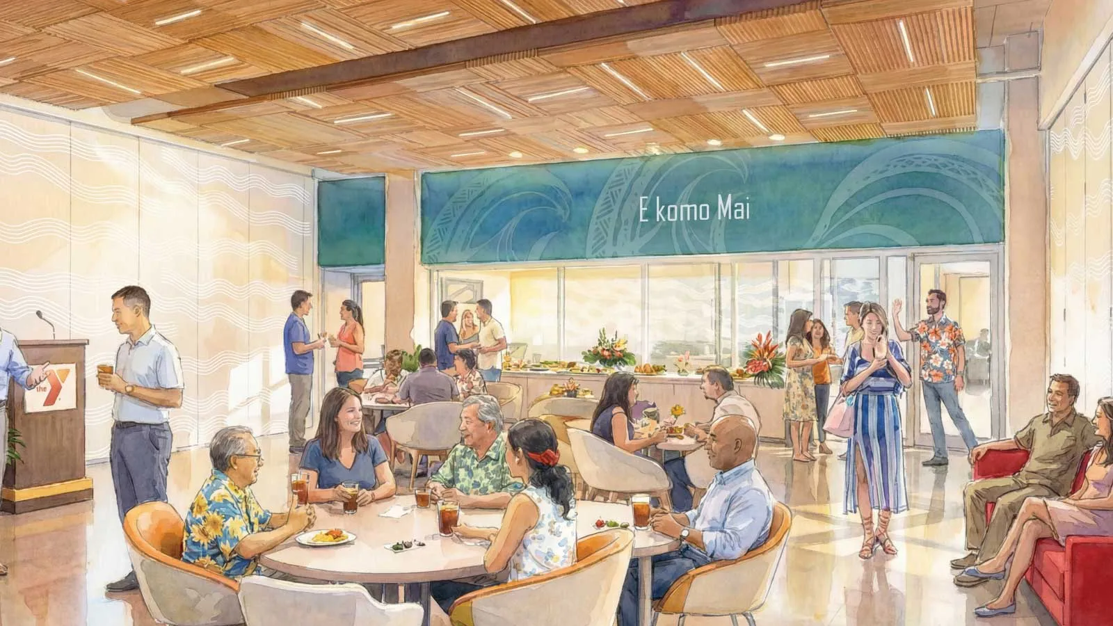 preliminary concept of central pacific bank foundation community room